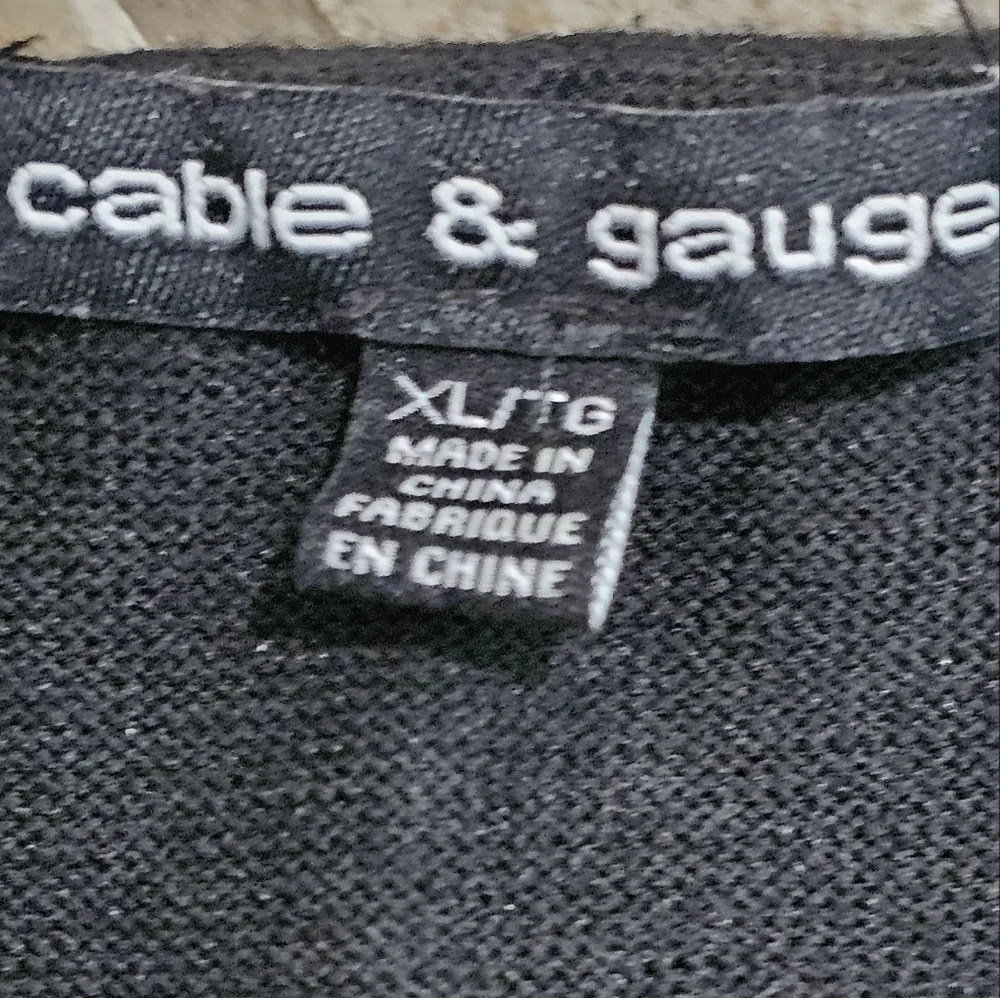 CABLE & GAUGE Women's XL Black Rayon Blend Zip-Front Tunic Minimalist Luxury - Picture 4 of 7